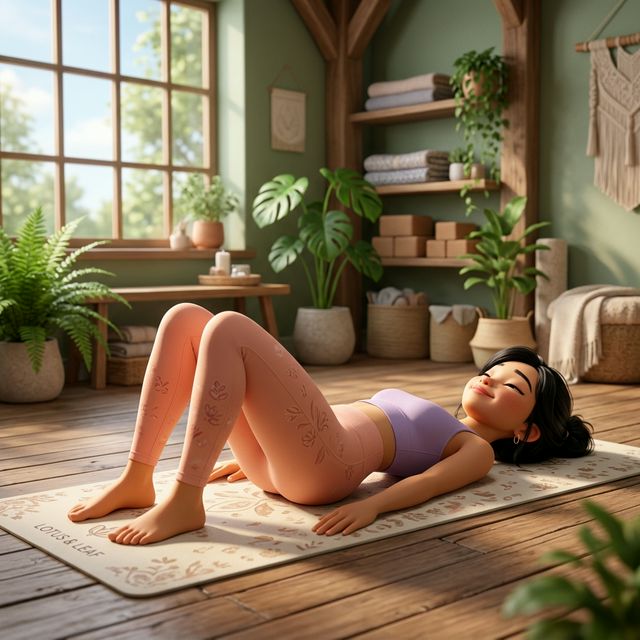 Tư thế Pelvic Tilts nghiêng xương chậu minh hoạ 3D Pixar